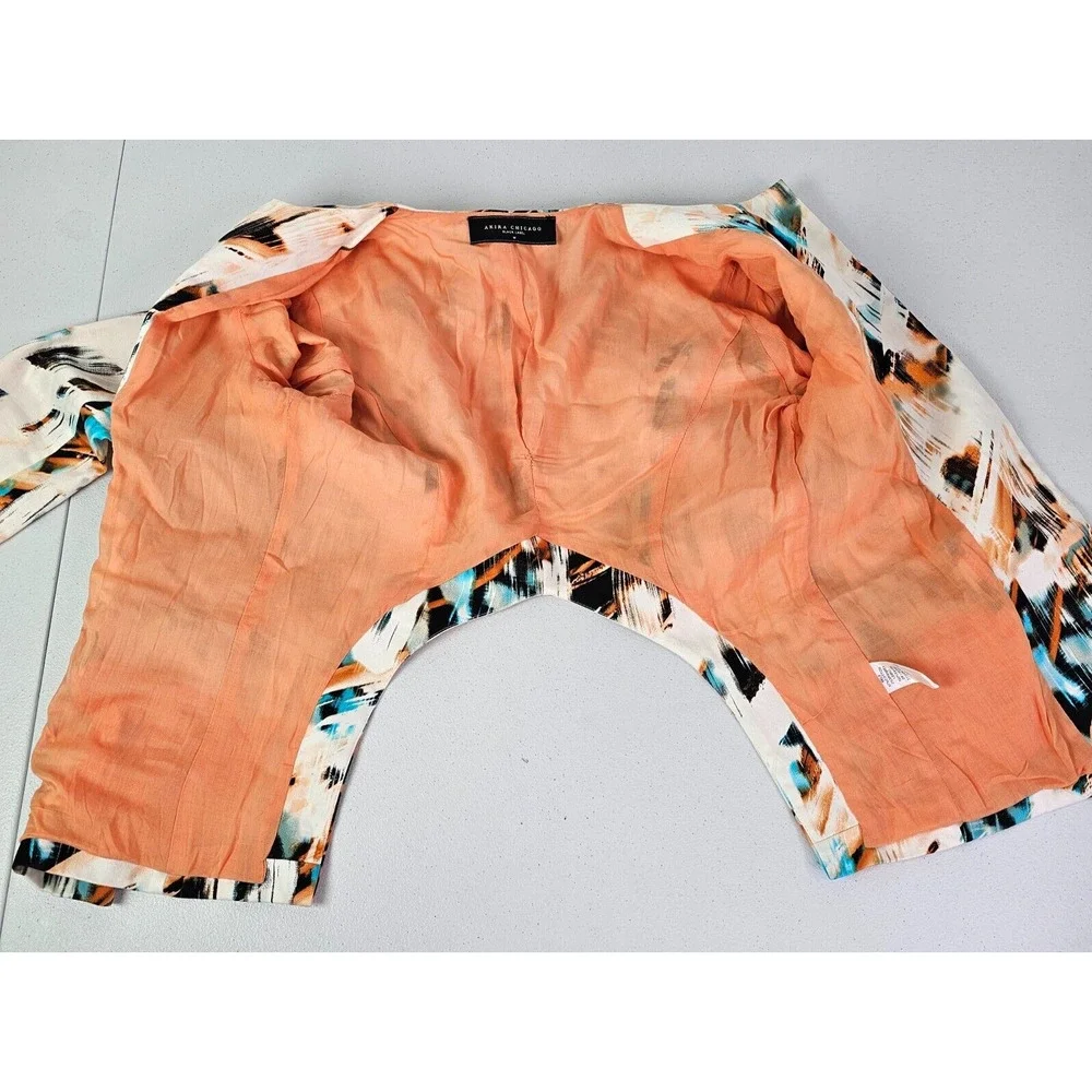 Akira Chicago Women's M Multicolor Black Label Long Sleeve Lined Colorful Blazer - Picture 10 of 11